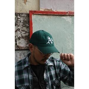 Oakland Athletics New Era 39Thirty Green Fitted Cap Size S-M MLB Streetwear Y2K